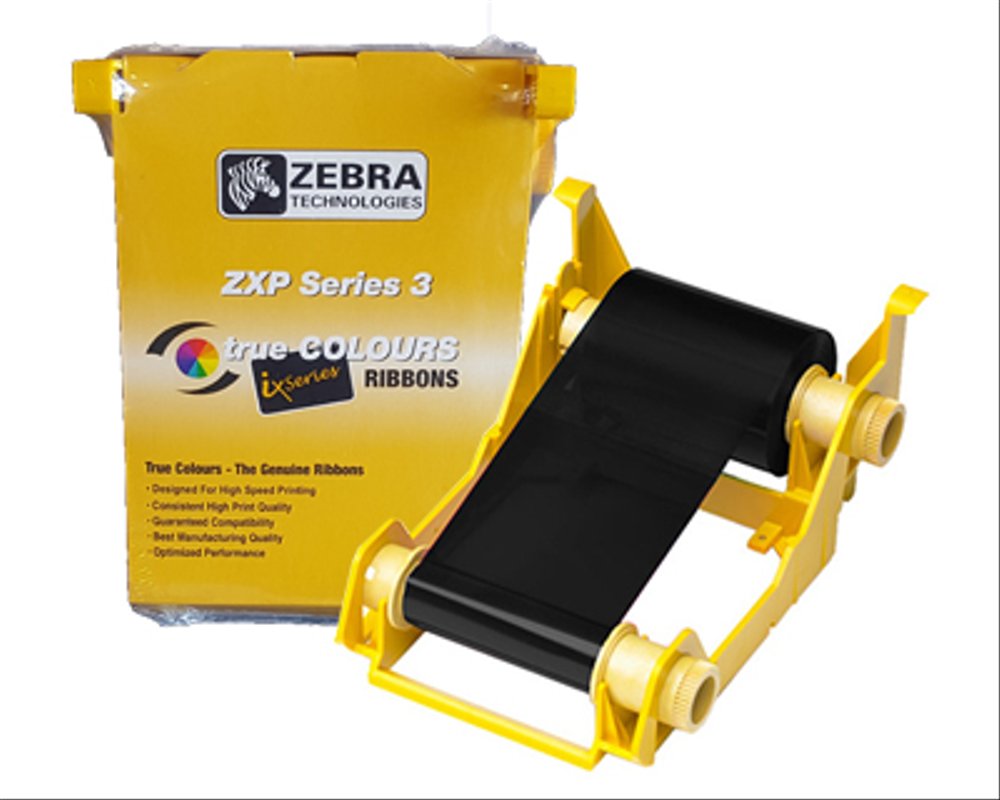 Zebra Monochrome Black Resin Ribbon Untuk ZXP Series 3 1000 Prints 800033 801 